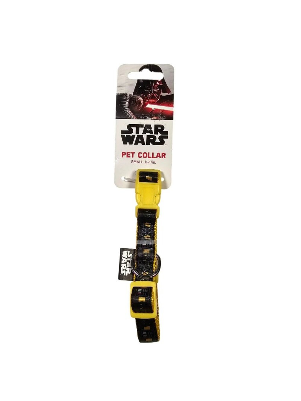 Star Wars Darth Vader Pet Collar Size S 11-17" Adjustable Yellow / Black Nylon